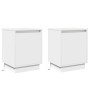 Armario de Noche con 2 pcs Blanco 39 x 34.5 x 50 cm