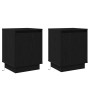 Armario de Noche con 2 pcs Negro 39 x 34.5 x 50 cm