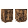 Armario de Noche con 2 pcs Roble ahumado 39 x 34.5 x 50 cm