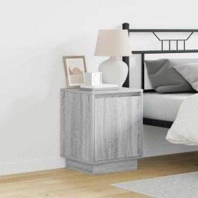 Armario de Noche con 2 pcs Gris 39 x 34.5 x 50 cm