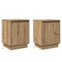 Armario de Noche con 2 pcs Roble artisan 39 x 34.5 x 50 cm