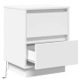 Armario de Noche con cajón con 2 pcs Blanco 39 x 34.5 x 50 cm