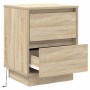 Armario de Noche con cajón 2 pcs Roble Sonoma 39 x 34.5 x 50 cm