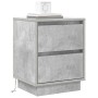 Armario de Noche con 2 pcs Gris hormigón 39 x 34.5 x 50 cm