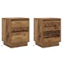 Armario de Noche con cajón 2 pcs Madera Vieja 39 x 34.5 x 50 cm
