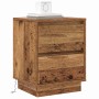 Armario de Noche con cajón 2 pcs Madera Vieja 39 x 34.5 x 50 cm