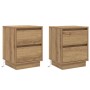 Armario de Noche con 2 pcs Roble artisan 39 x 34.5 x 50 cm