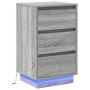 Armario de Noche Gris 39 x 34.5 x 65 cm Madera contrachapada