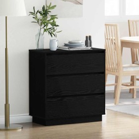 Armario de Noche Negro 71 x 34.5 x 75 cm Madera contrachapada