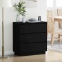 Armario de Noche Negro 71 x 34.5 x 75 cm Madera contrachapada