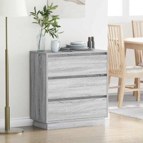 Armario de Noche Gris 71 x 34.5 x 75 cm Madera contrachapada en Mesitas de noche | Comprar online en Foro24