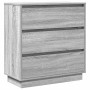 Armario de Noche Gris 71 x 34.5 x 75 cm Madera contrachapada
