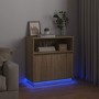 Aparador con LED Roble Sonoma 71 x 34.5 x 75 cm