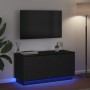 Mueble de TV con LED Roble negro 100 x 38 x 49 cm