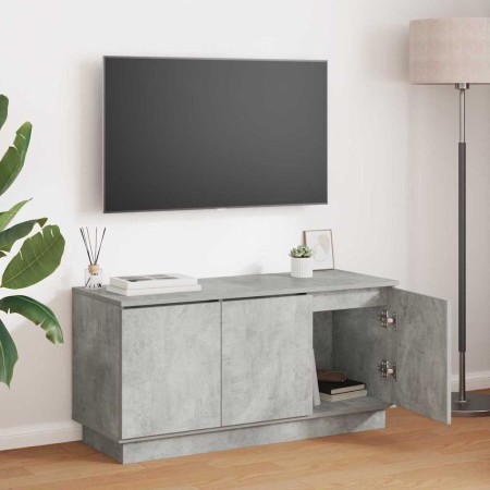 Mueble de TV con LED Gris hormigón 100 x 38 x 49 cm