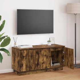 Mueble de TV con LED Roble ahumado 100 x 38 x 49 cm