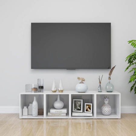 TV-Möbel 4 Stk. Sperrholz glänzend weiß 37x35x37 cm von vidaXL, TV-Möbel - Ref: Foro24-805518, Preis: 46,29 €, Rabatt: %