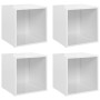 TV-Möbel 4 Stk. Sperrholz glänzend weiß 37x35x37 cm von vidaXL, TV-Möbel - Ref: Foro24-805518, Preis: 46,29 €, Rabatt: %