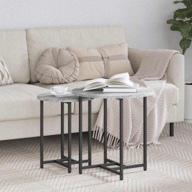 Conjunto de mesas auxiliares 2 pcs Gris sonoma y Negro en Mesas auxiliares | Comprar online en Foro24