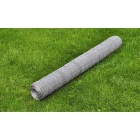 Silberverzinktes Stahldrahtgeflecht 25x0,5 m von vidaXL, Zaunpaneele - Ref: Foro24-140416, Preis: 25,11 €, Rabatt: %