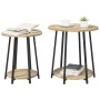 Conjunto de mesas auxiliares 2 pcs Roble Sonoma y Negro