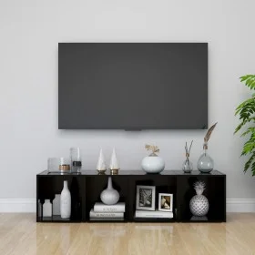 TV-Möbel 4 Stück schwarzes Sperrholz 37x35x37 cm von vidaXL, TV-Möbel - Ref: Foro24-805503, Preis: 53,82 €, Rabatt: %