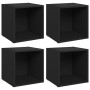Muebles para TV 4 uds madera contrachapada negro 37x35x37 cm de vidaXL, Muebles TV - Ref: Foro24-805503, Precio: 54,34 €, Des...