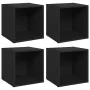 TV-Möbel 4 Stück schwarzes Sperrholz 37x35x37 cm von vidaXL, TV-Möbel - Ref: Foro24-805503, Preis: 53,74 €, Rabatt: %