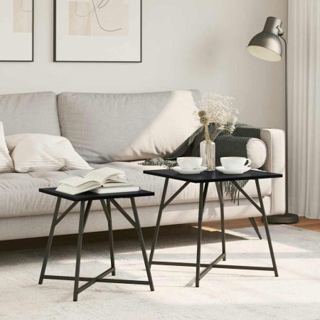 Conjunto de mesas auxiliares 2 pcs Roble negro 50 x 50 x 50 cm