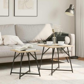 Conjunto de mesas auxiliares 2 pcs Roble Sonoma y Negro