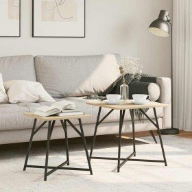 Conjunto de mesas auxiliares 2 pcs Roble Sonoma y Negro en Mesas auxiliares | Comprar online en Foro24