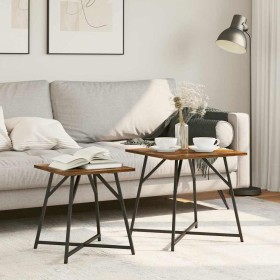 Conjunto de mesas auxiliares 2 pcs Roble ahumado y Negro