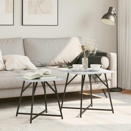 Conjunto de mesas auxiliares 2 pcs Gris sonoma y Negro