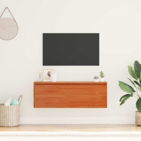 Mueble de pared con almacenamiento Marrón cera 100 x 30 x 35 cm