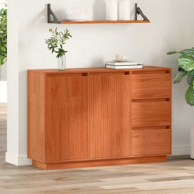 Vitrina con cajón Marrón 111 x 34 x 75 cm Madera maciza de Pino
