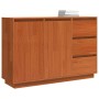 Vitrina con cajón Marrón 111 x 34 x 75 cm Madera maciza de Pino