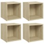 Muebles de TV 4uds madera contrachapada roble Sonoma 37x35x37cm de vidaXL, Muebles TV - Ref: Foro24-805509, Precio: 60,17 €, ...