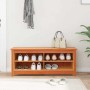 Banco para zapatos con estante Marrón cera 110 x 38 x 45.5 cm