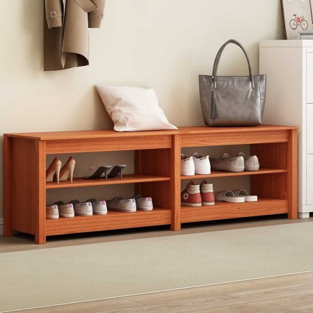 Banco para zapatos con estante Marrón cera 160 x 36.5 x 50 cm