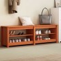 Banco para zapatos con estante Marrón cera 160 x 36.5 x 50 cm