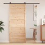 Puerta de Granero Natural 80 x 208 cm Madera maciza de Pino