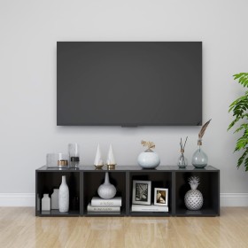 TV-Möbel 4 Stück graues Sperrholz 37x35x37 cm von vidaXL, TV-Möbel - Ref: Foro24-805506, Preis: 51,18 €, Rabatt: %