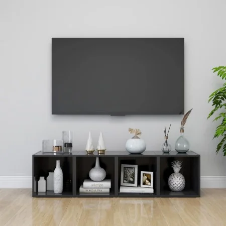 TV-Möbel 4 Stück graues Sperrholz 37x35x37 cm von vidaXL, TV-Möbel - Ref: Foro24-805506, Preis: 50,90 €, Rabatt: %