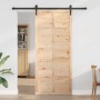 Puerta Corrediza Marrón 100 x 210 cm Madera maciza de pino