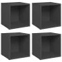 TV furniture 4 pcs gray plywood 37x35x37 cm by vidaXL, TV Furniture - Ref: Foro24-805506, Price: 50,90 €, Discount: %