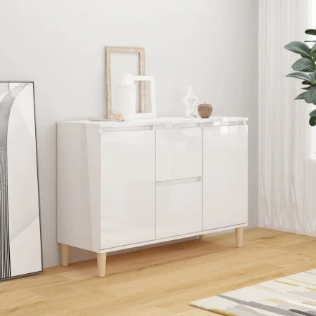 Hochglanz-weißer Schrank aus Holzwerkstoff 101x35x70 cm von vidaXL, Sideboards - Ref: Foro24-806109, Preis: 114,45 €, Rabatt: %