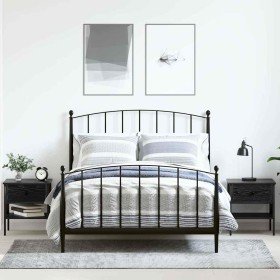 Armario de Noche con cajón 2 pcs Roble negro 40 x 42 x 45 cm