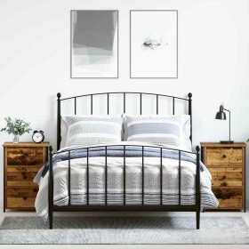 Armario de Noche con cajón 2 pcs Madera vieja