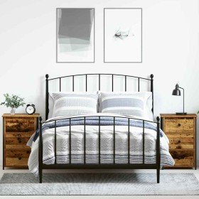 Armario de Noche con cajón Marrón Madera sólida recuperada en Mesitas de noche | Comprar online en Foro24