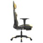 Gaming-Stuhl mit Fußstütze aus schwarzgoldenem Kunstleder von vidaXL, Gaming-Stühle - Ref: Foro24-3143701, Preis: 136,06 €, R...